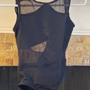 Black mesh leotard